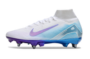 Chuteira Nike Zoom Mercurial SuperFly 10 Elite SG - Branca, Azul e Rosa