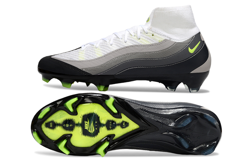 Chuteira Nike AIR Zoom Mercurial Superfly 16 Elite AIR MAX 95 - Branca e Preta