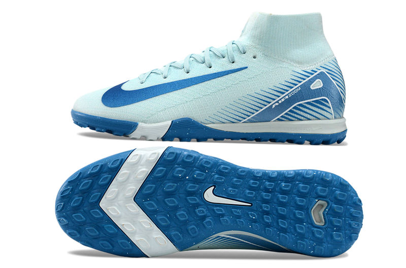 Chuteira Society Nike Air Zoom Mercurial Superfly 10 Elite TF - Azul