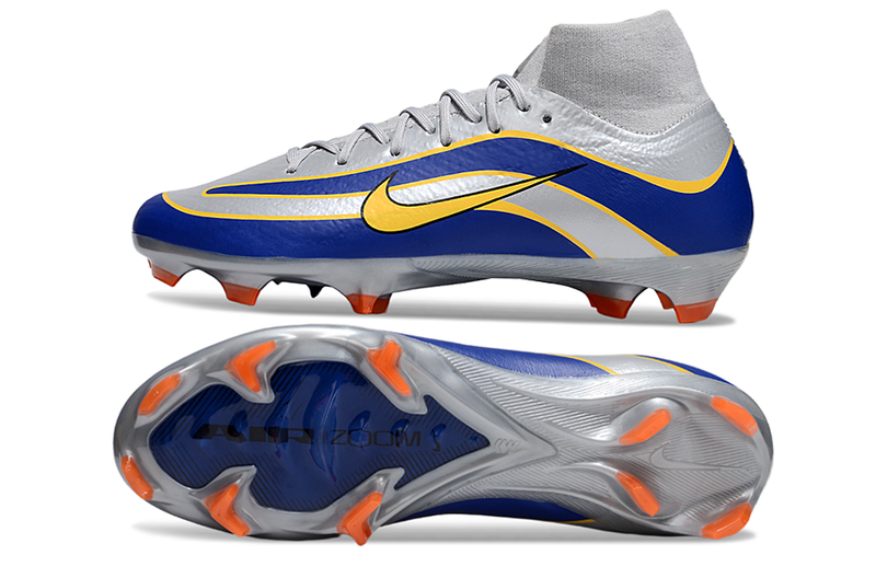 Chuteira Nike Air Zoom Mercurial Superfly 10 Elite FG - Prata e Azul