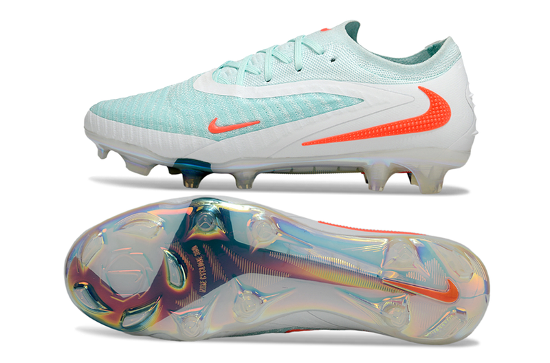 Chuteira Nike Phantom GX 6 Elite - Branco, azul e laranja