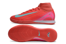 Chuteira Nike Air Zoom Mercurial Superfly 10 Elite  IC - Vermelha, Rosa e Azul