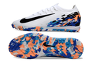 Chuteira Society Nike Air Zoom Mercurial Vapor 16 Elite TF - Branca, Preta e Azul