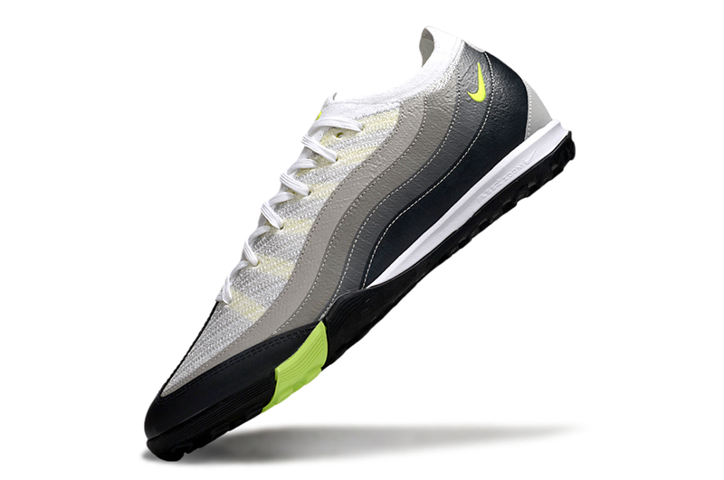 Chuteira Society Nike Air Zoom Mercurial Vapor 16 Elite Air Max 95 TF - Branca e Preta