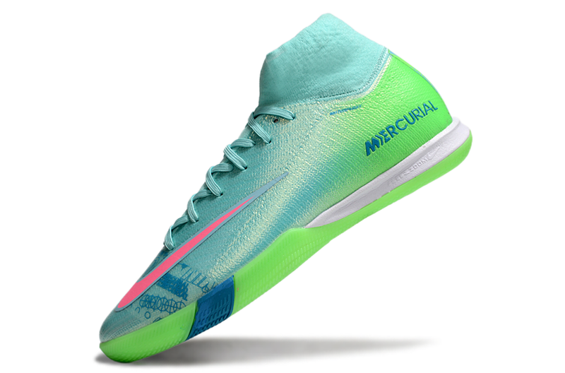 Chuteira Nike Air Zoom Mercurial Superfly 10 Elite  IC - Azul e Verde