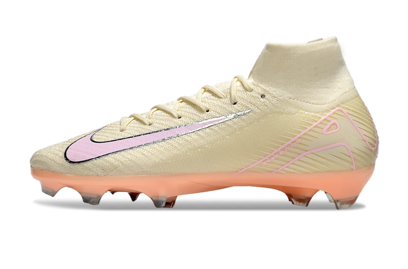 Chuteira Nike Air Zoom Mercurial Superfly 10 Elite FG - Branca e Salmão