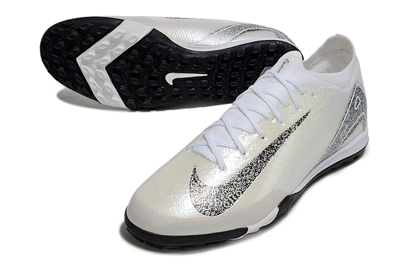 Chuteira Society Nike Air Zoom Mercurial Vapor 16 Elite TF - Prata e Preto