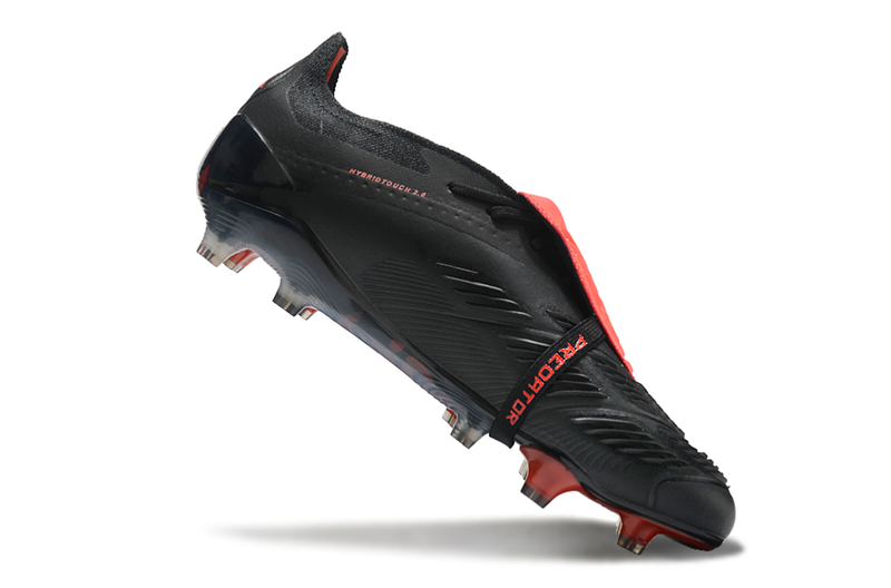 Chuteira Adidas Predator Elite Tongue FG - Preta e Vermelha