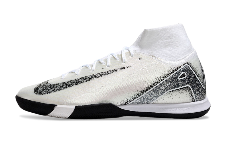 Chuteira Nike Air Zoom Mercurial Superfly 10 Elite  IC - Branca e Prata