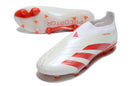 Chuteira Adidas Predator Elite Laceless FG - Branca e Vermelha