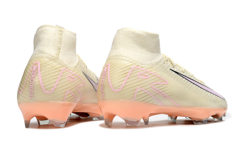 Chuteira Nike Air Zoom Mercurial Superfly 10 Elite FG - Branca e Salmão