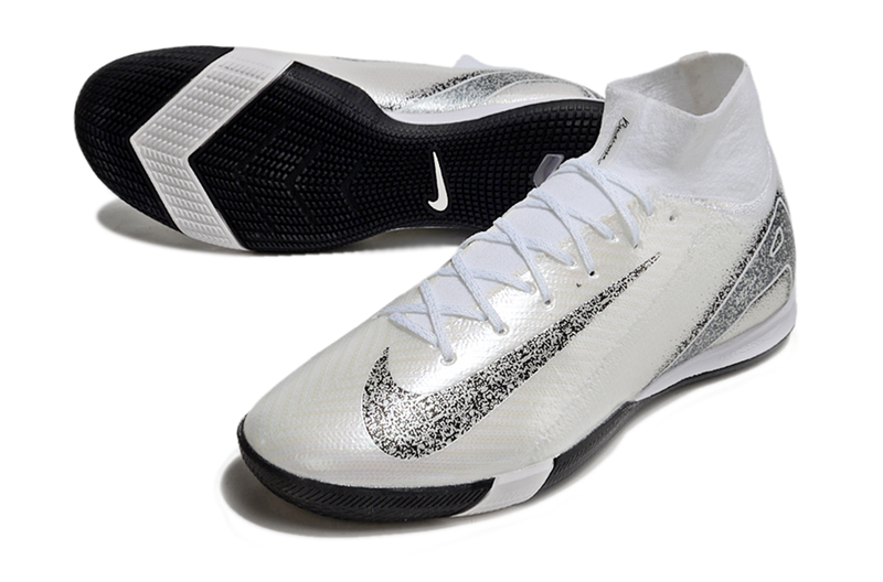 Chuteira Nike Air Zoom Mercurial Superfly 10 Elite  IC - Branca e Prata