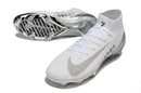 Chuteira Nike Air Zoom Mercurial Superfly 10 Elite FG - Branca e Prata