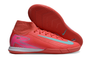 Chuteira Nike Air Zoom Mercurial Superfly 10 Elite  IC - Vermelha, Rosa e Azul