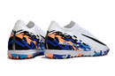 Chuteira Society Nike Air Zoom Mercurial Vapor 16 Elite TF - Branca, Preta e Azul