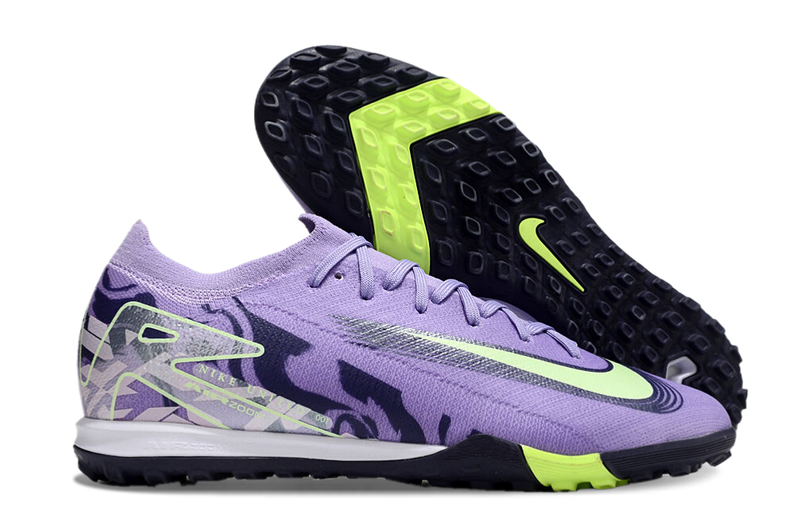 Chuteira Society Nike Air Zoom Mercurial Vapor 16 Elite TF - Roxa e Verde