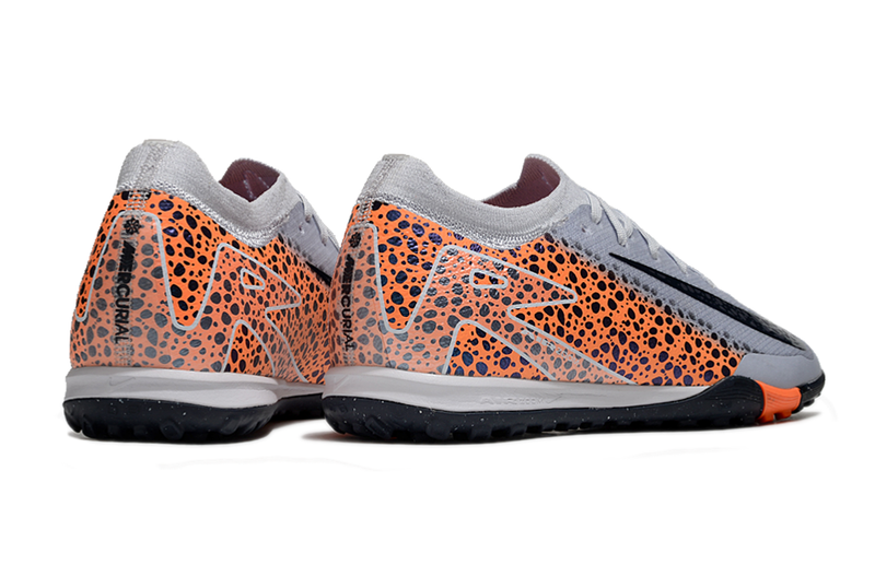Chuteira Society Nike Air Zoom Mercurial Vapor 16 Elite TF - Cinza e Laranja