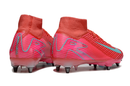Chuteira Nike Zoom Mercurial SuperFly 10 Elite SG - Vermelha, Rosa e Azul