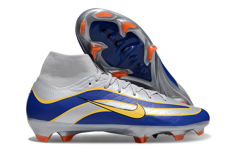 Chuteira Nike Air Zoom Mercurial Superfly 10 Elite FG - Prata e Azul